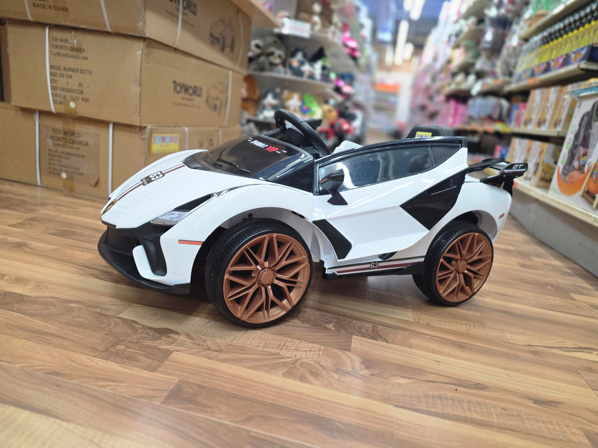 Lamborghini Style 12V Kids Ride On Car with Remote Control White * Age 1 to 5