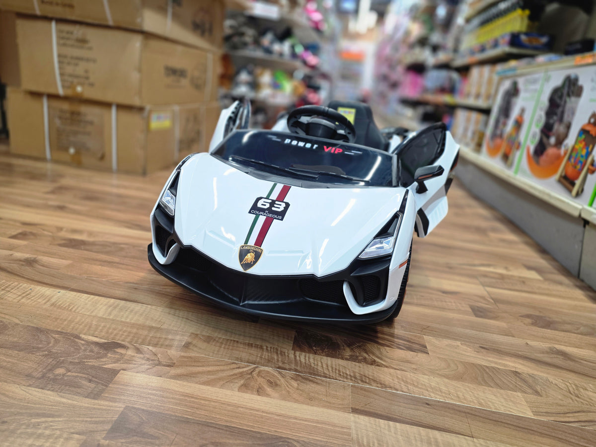 Lamborghini Style 12V Kids Ride On Car with Remote Control White * Age 1 to 5