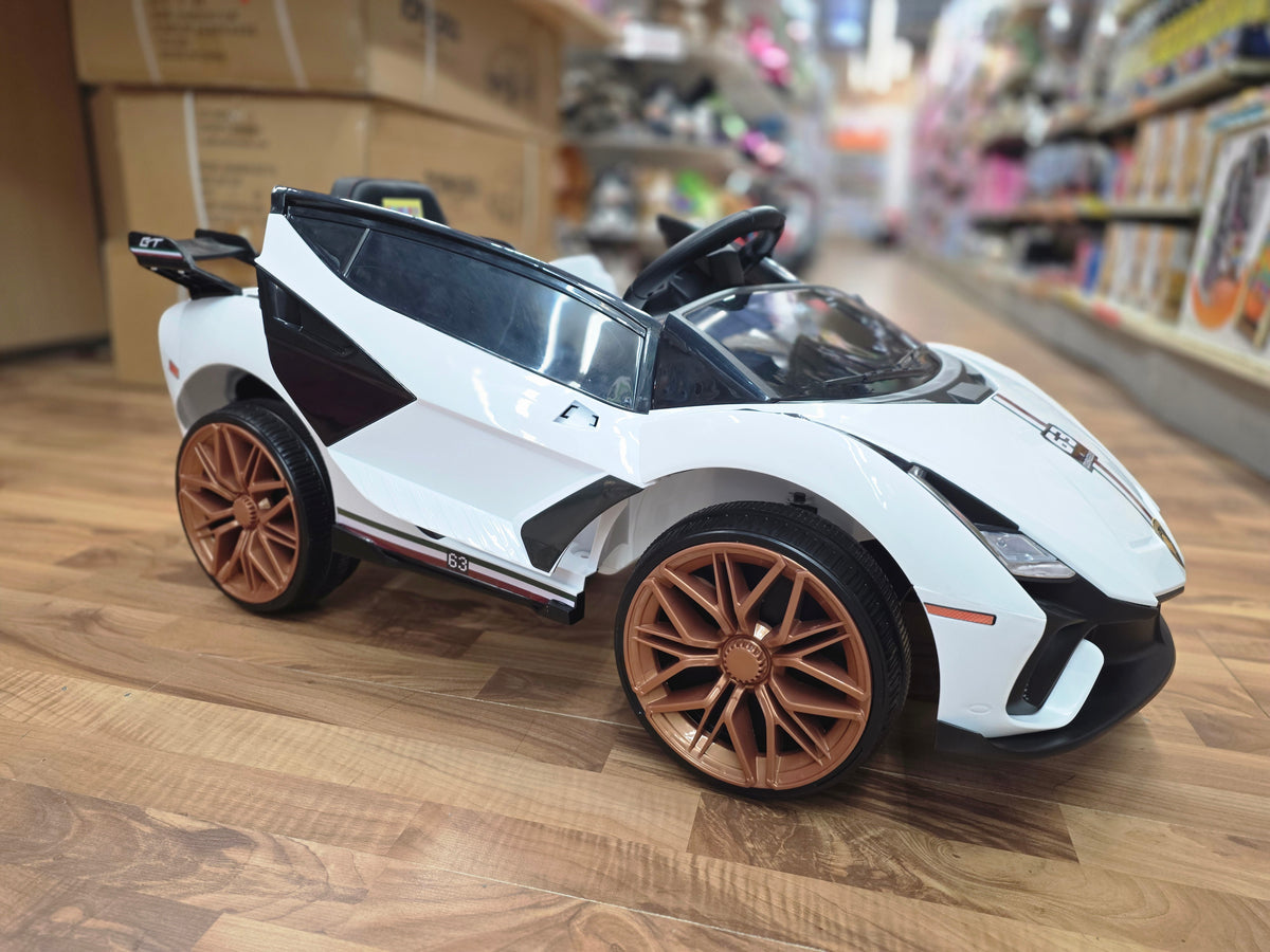 Lamborghini Style 12V Kids Ride On Car with Remote Control White * Age 1 to 5