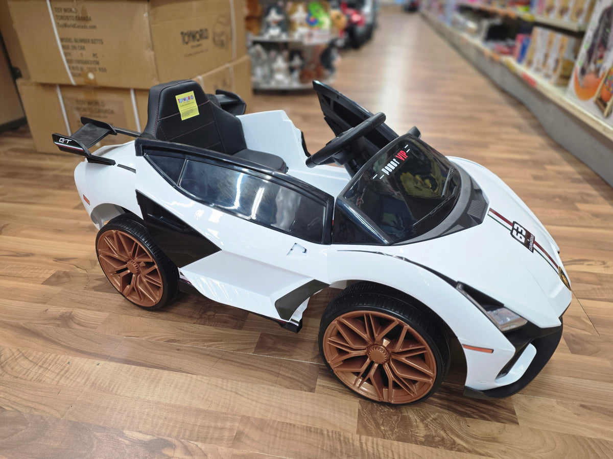 Lamborghini Style 12V Kids Ride On Car with Remote Control White * Age 1 to 5
