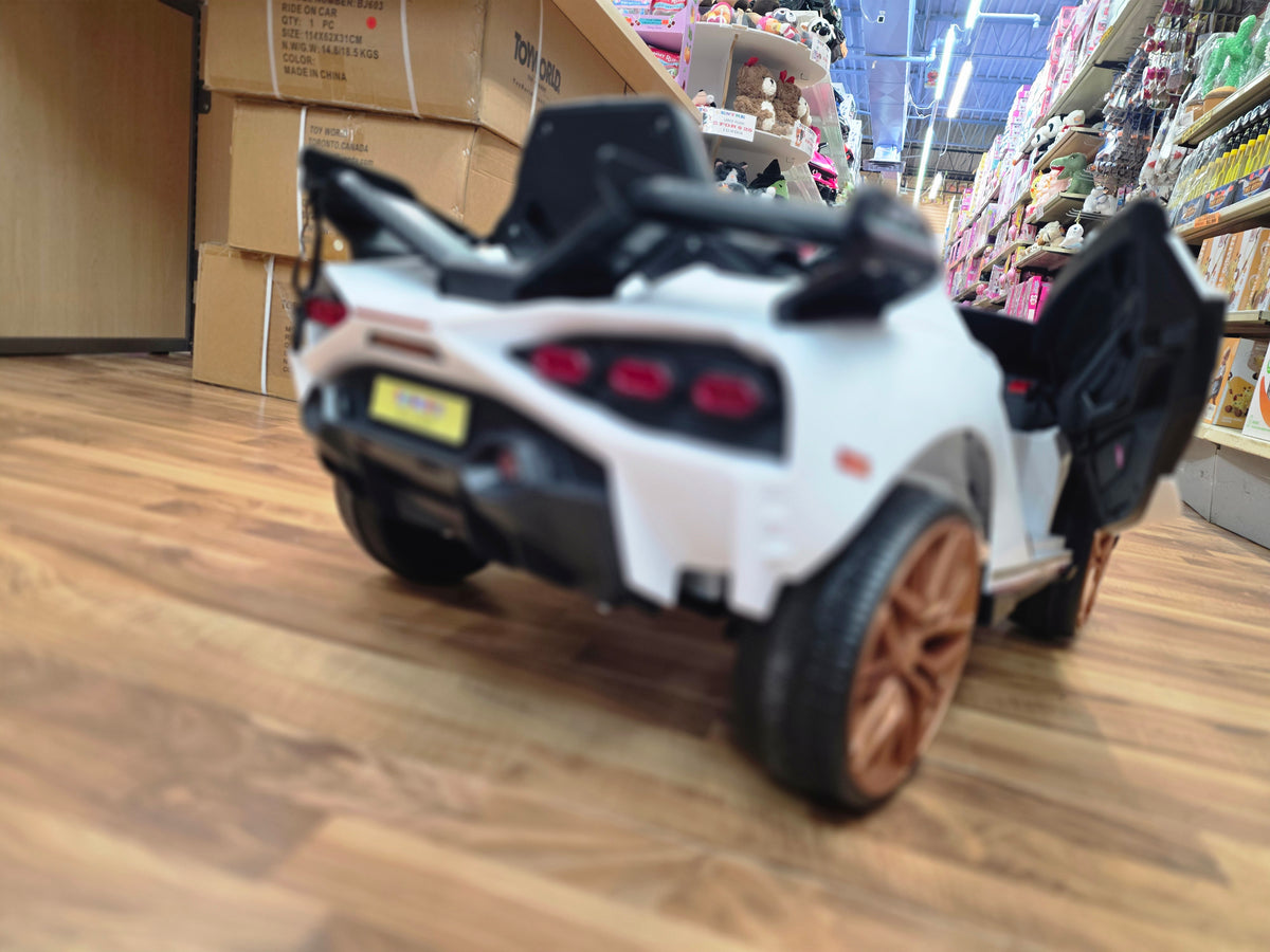Lamborghini Style 12V Kids Ride On Car with Remote Control White * Age 1 to 5