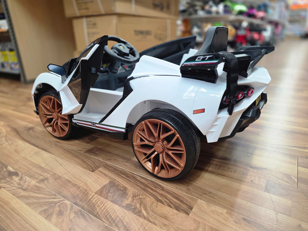 Lamborghini Style 12V Kids Ride On Car with Remote Control White * Age 1 to 5