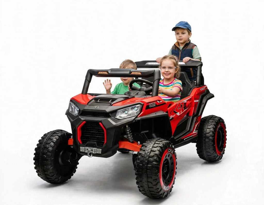 XXL 24V UTV Buggy Two Seater Kid Ride on Car Leather Seater Red * Age 4-11