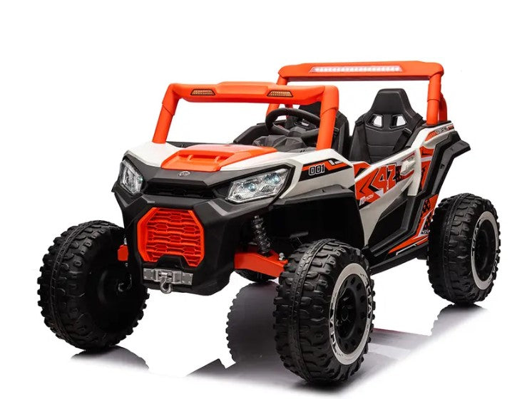 XXL 24V UTV Buggy Two Seater Kid Ride on Car Leather Seater Orange * Age 4-11