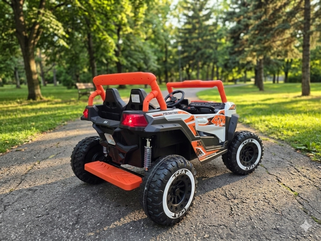 XXL 24V UTV Buggy Two Seater Kid Ride on Car Leather Seater Orange * Age 4-11