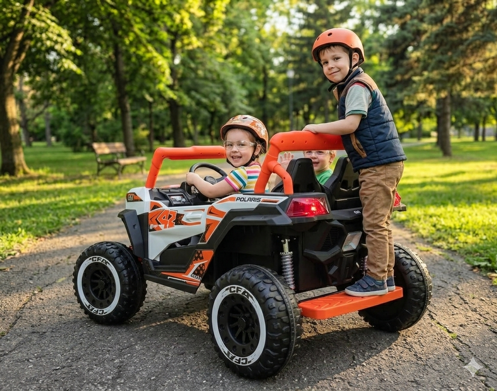 XXL 24V UTV Buggy Two Seater Kid Ride on Car Leather Seater Orange * Age 4-11