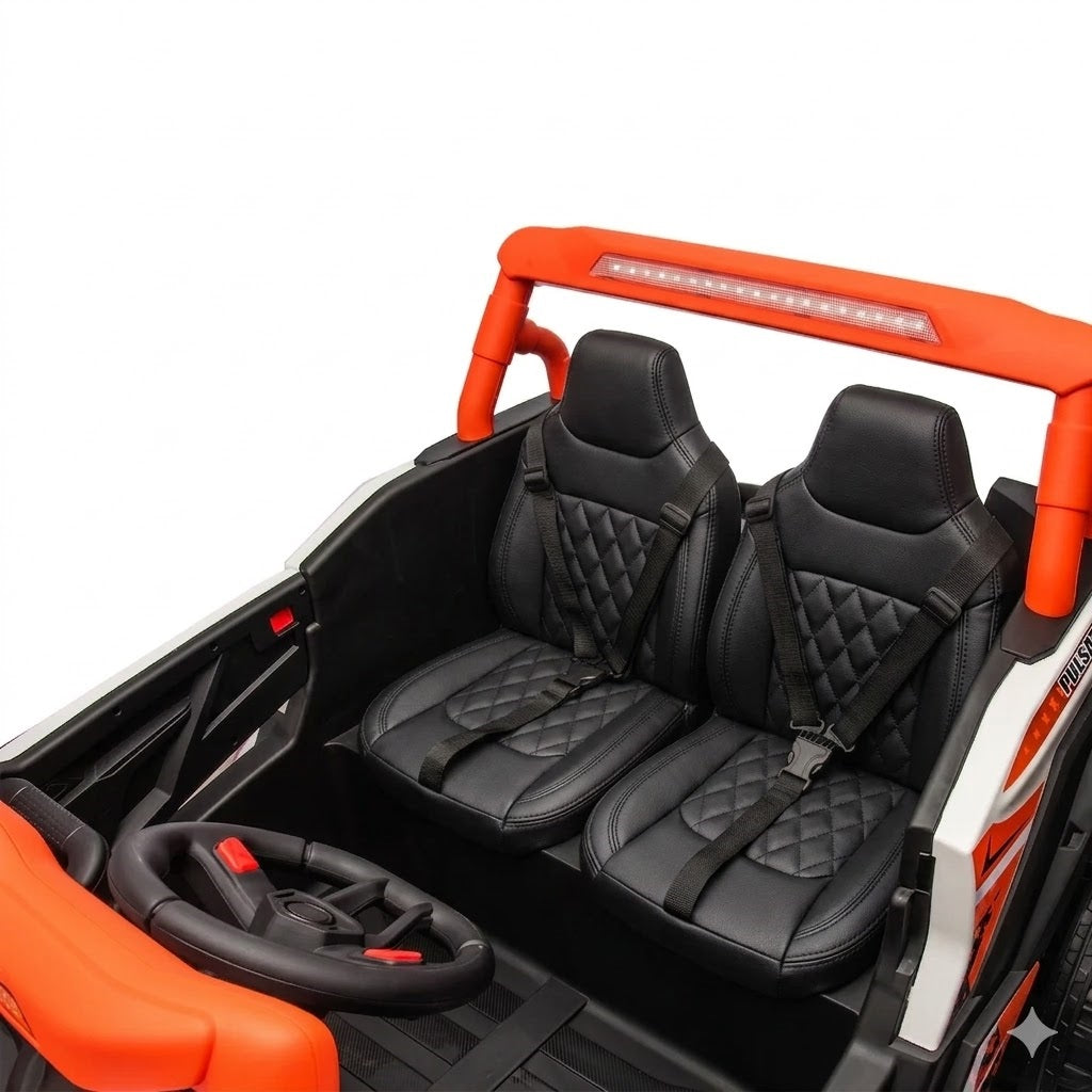 XXL 24V UTV Buggy Two Seater Kid Ride on Car Leather Seater Orange * Age 4-11